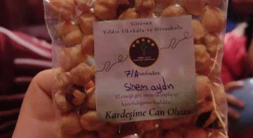 Dereli’den depremzede öğrencilere fındık