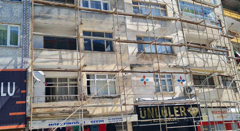 İkinci etap dış cephe çalışması başladı