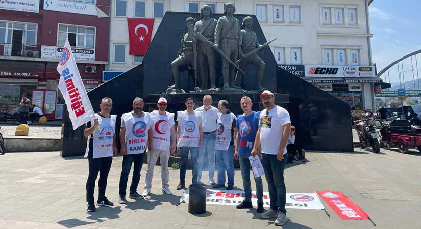 Eğitim-İş üyeleri maaş bordrosunu yaktı!