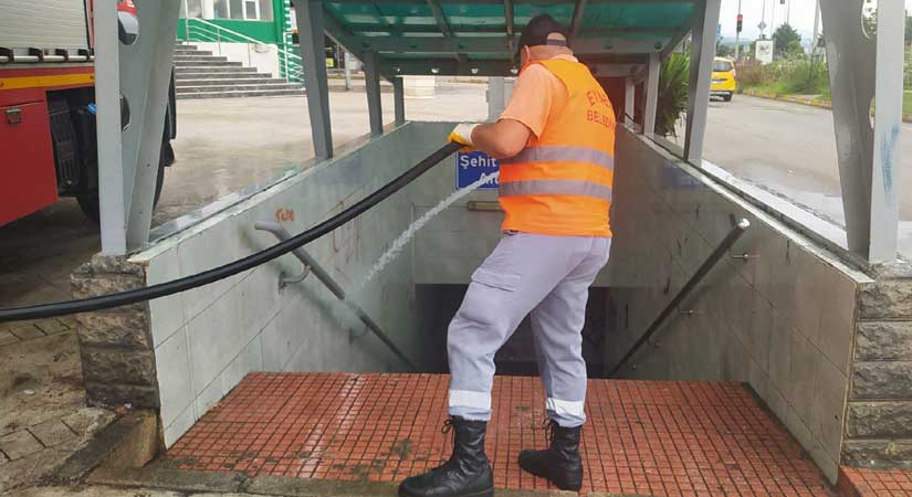 Eynesil’de temizlik çalışmaları sürüyor