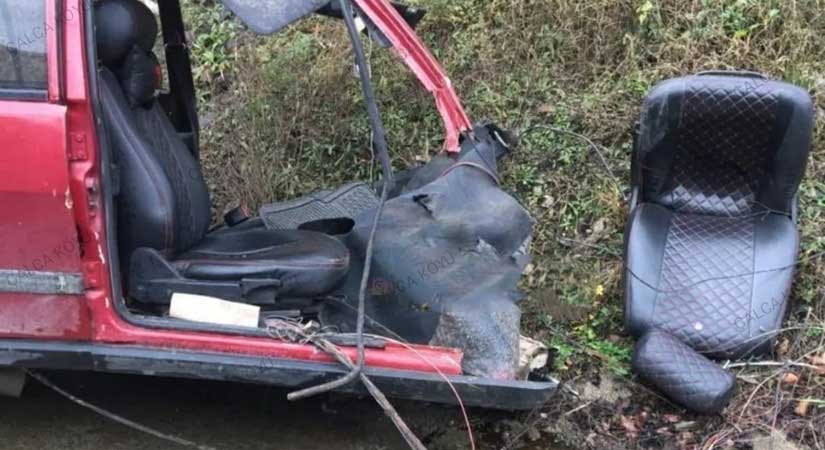 Çalca’da feci kaza; Otomobil ikiye ayrıldı!