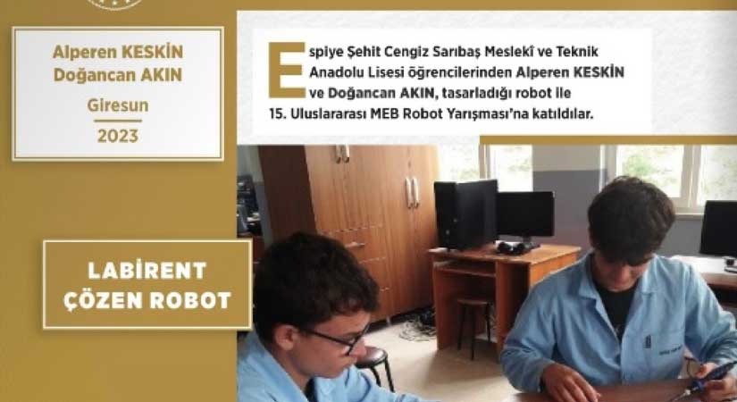 Espiyeli öğrenciler ‘Maarifin Yüz Akı Dergisi’nde