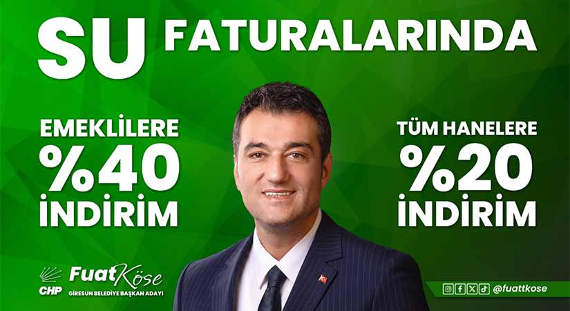 Fuat Köse’den su indirimi müjdesi