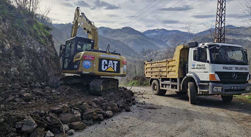 Piraziz Belediyesi yol çalışmalarını hızlandırdı