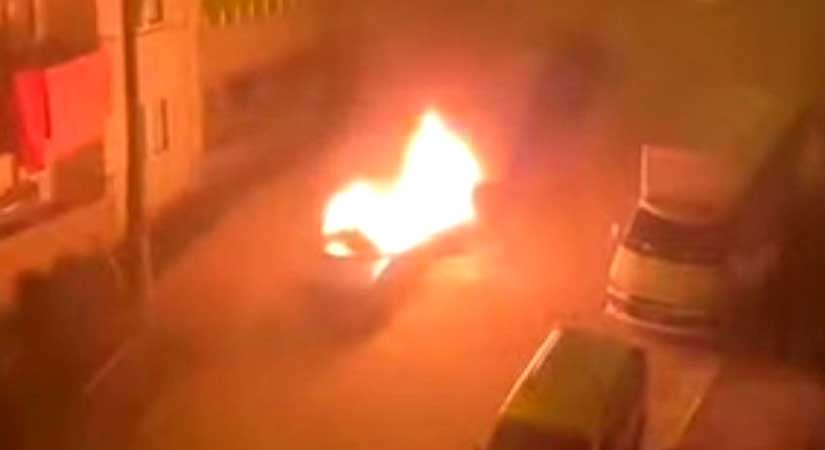 Bulancak’ta, araç yangını!