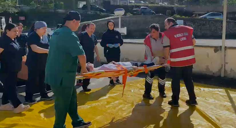 Devlet Hastanesinde nefes kesen tatbikat