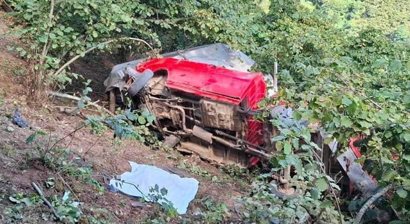 Tirebolu’da fındık bahçesine devrilen araç can aldı