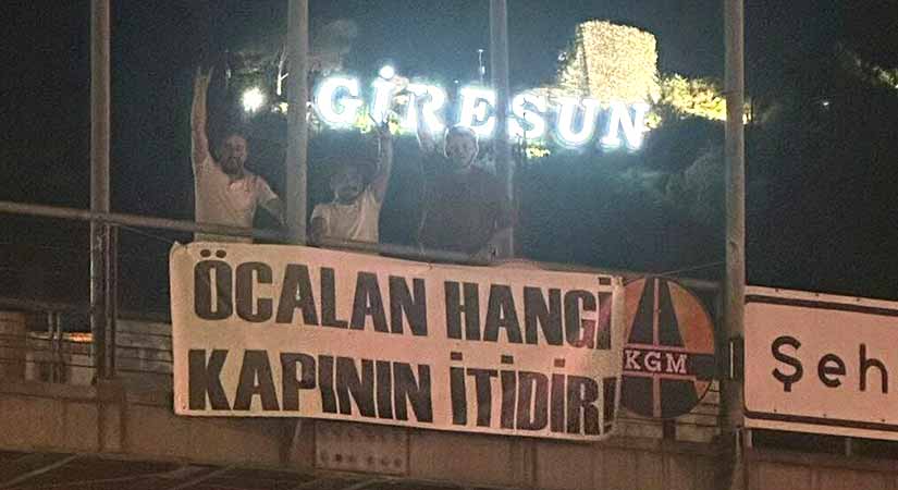 Giresun’da üst geçide dikkat çeken pankart