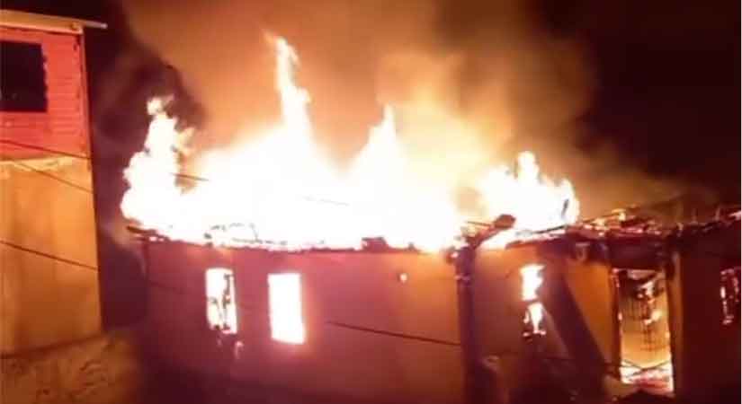 Piraziz’de mısır fırınından çıkan yangın evi küle çevirdi