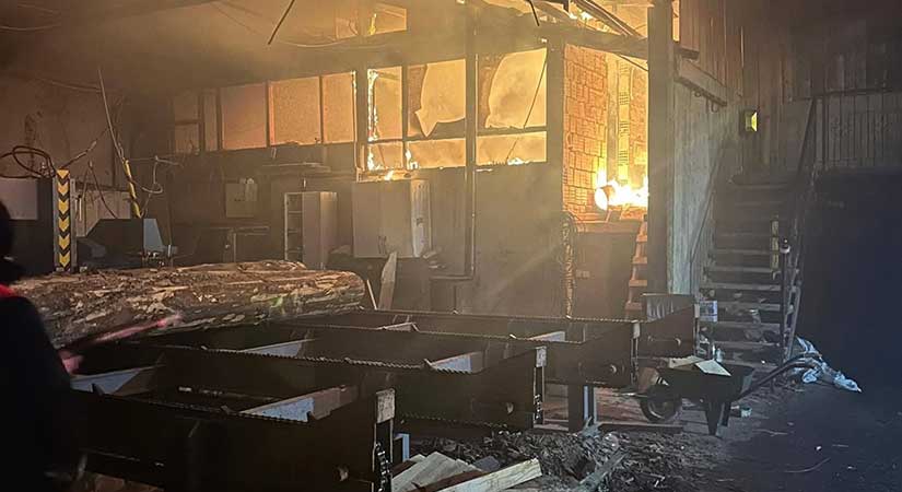 Eynesil’de odun atölyesinde yangın paniği