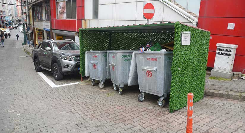 Giresun’da Konteyner Alanları Yeşil Çitle Düzenleniyor