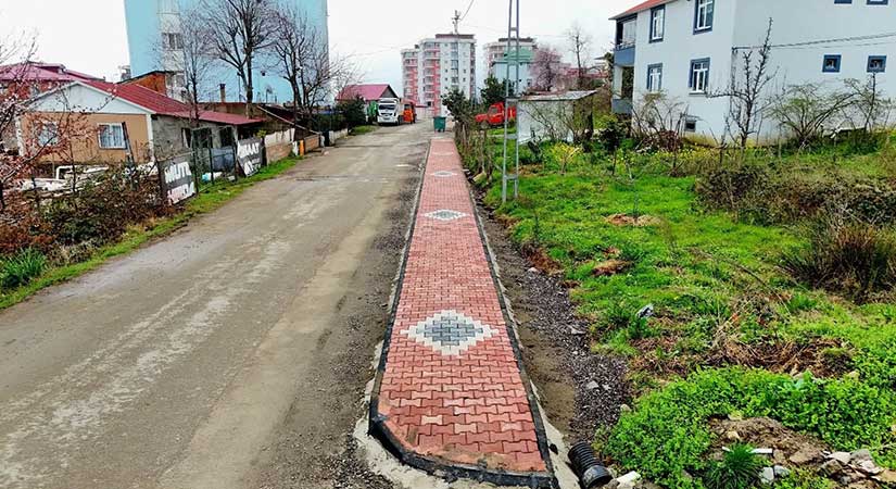 Piraziz’de Renkli Kaldırım Çalışmaları Tamamlandı