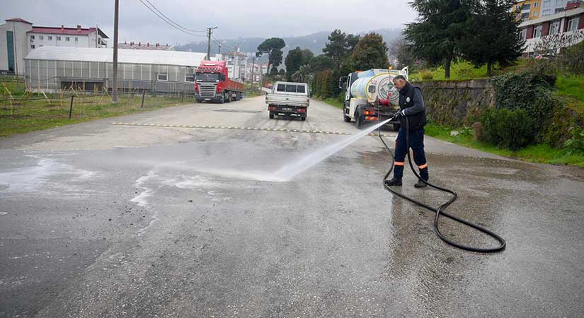 Giresun’da cadde yıkama çalışmaları hız kazandı