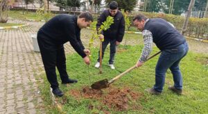 Espiye’de öğrenciler 250 fidanı toprakla buluşturdu