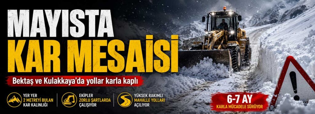 Bektaş ve Kulakkaya’da yollar karla kaplı