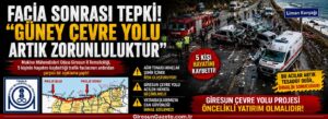 Makine Mühendisleri: Güney Çevre Yolu artık zorunluluktur