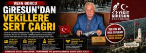 Giresun’dan vekillere sert çağrı