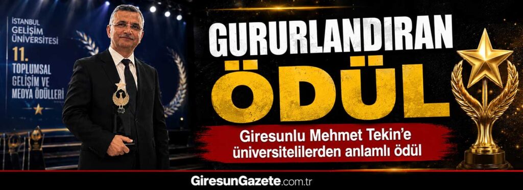 Giresunlu Mehmet Tekin’e üniversitelilerden anlamlı ödül