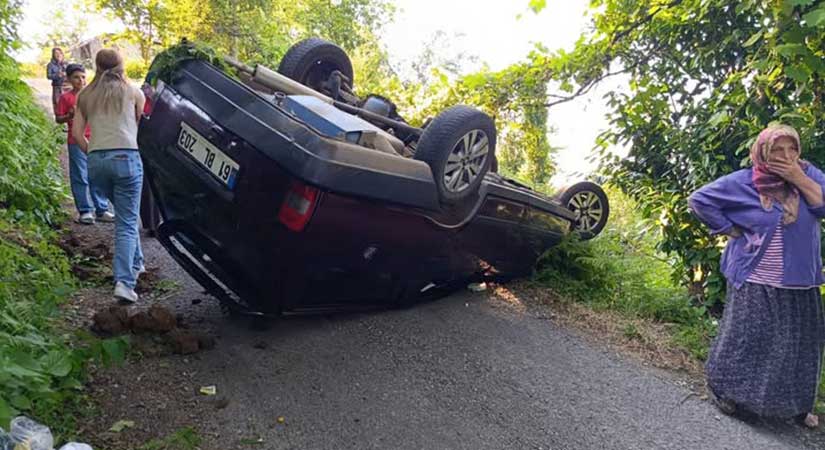 Otomobil takla attı, aynı aileden 4 kişi yaralandı