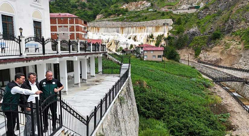 Göksu Travertenleri taşkın riskine karşı korunuyor