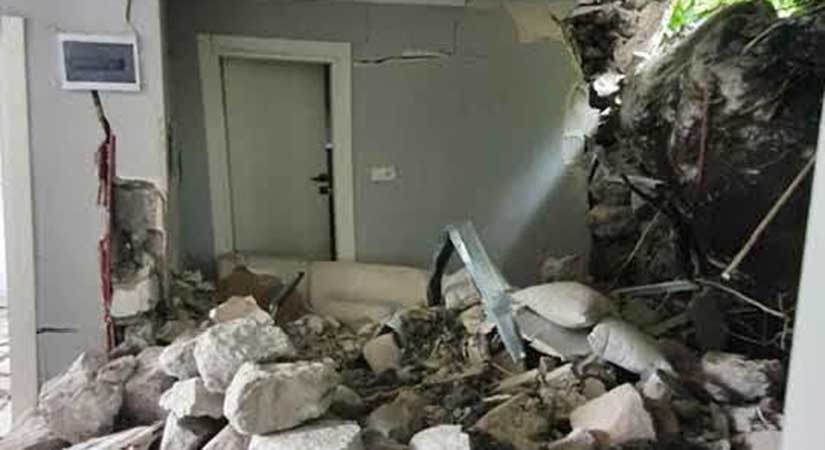 Heyelan faciası son anda önlendi