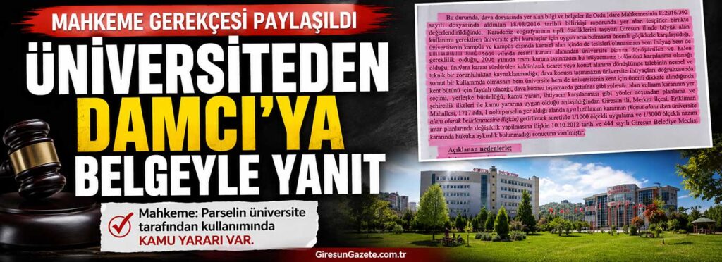 Üniversiteden Damcı’ya belgeyle yanıt