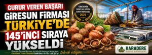 Giresun firması Türkiye’de 145’inci sıraya yükseldi