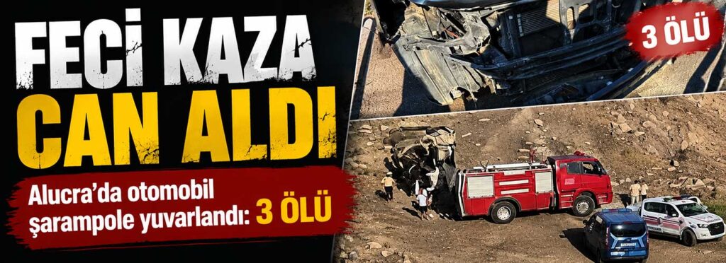 Alucra’da otomobil şarampole yuvarlandı: 3 ölü