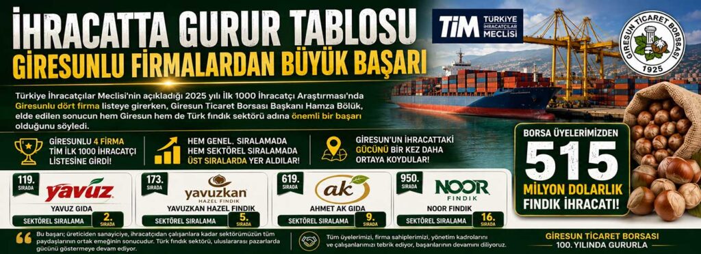 Giresunlu firmalardan büyük başarı