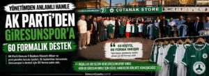 AK Parti’den Giresunspor’a 60 formalık destek