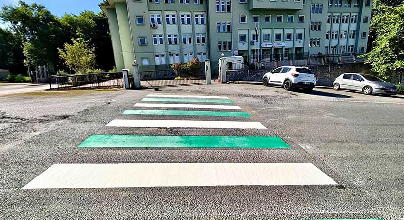 Giresun’da geçit çizgileri yeniden boyanıyor
