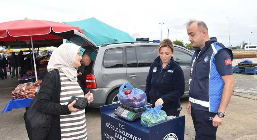Görele Halk Pazarı’nda fiyat ve tartı denetimi