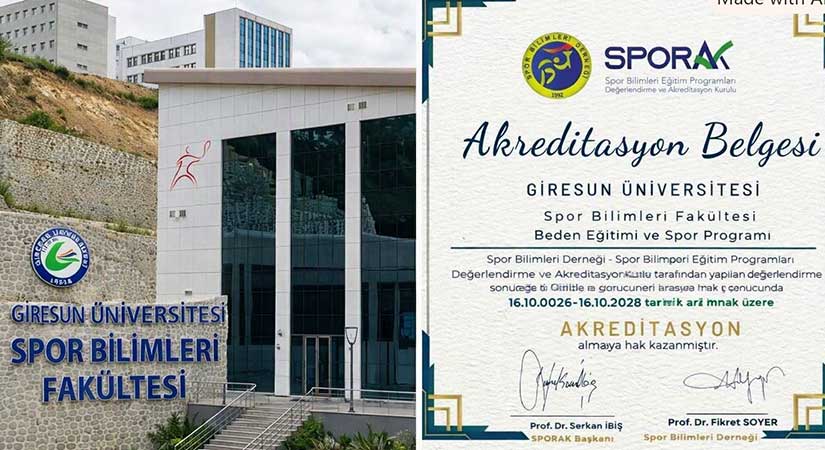 Giresun Üniversitesi’ne SPORAK’tan iki yıllık akreditasyon!