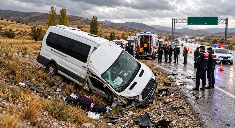 Giresun’a gelen minibüs Yozgat’ta devrildi: 8 yaralı!